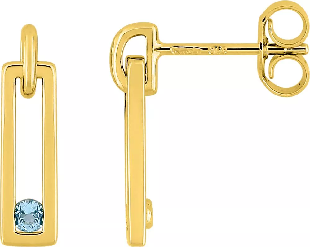 Boucles d'oreilles Clous Or Tahialikiitonofenna bleu Topaze - Boucles d'oreilles en Or 750 18k - Bijoux en Vogue