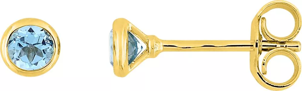 Boucles d'oreilles Clous Or Rozetta bleu Topaze - Boucles d'oreilles en Or 750 18k - Bijoux en Vogue
