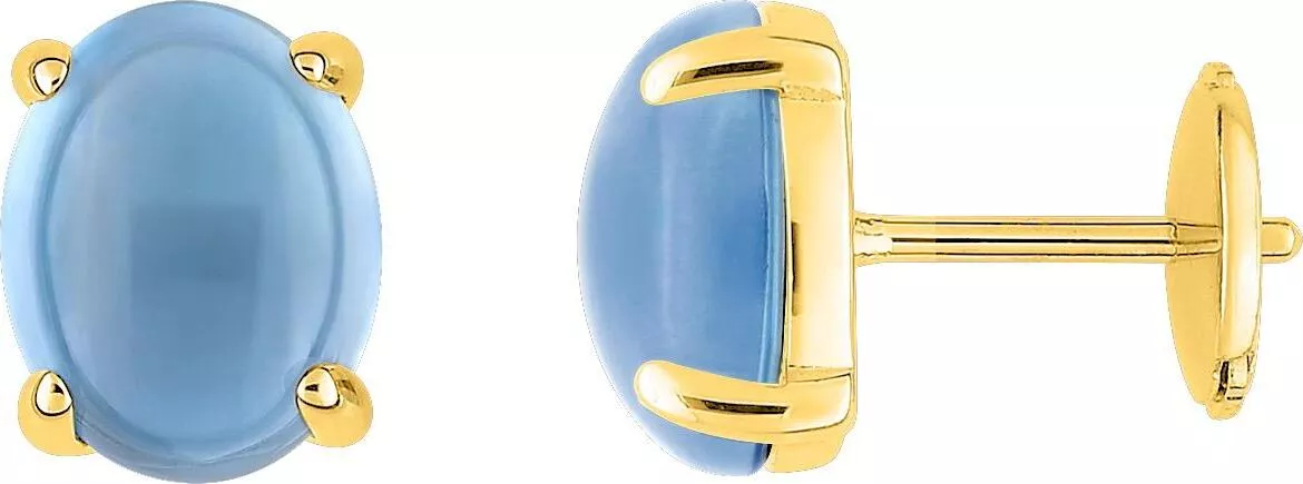 Boucles d'oreilles Clous Or Vandevelde Topaze Bleu - Boucles d'oreilles en Or 750 18k - Bijoux en Vogue