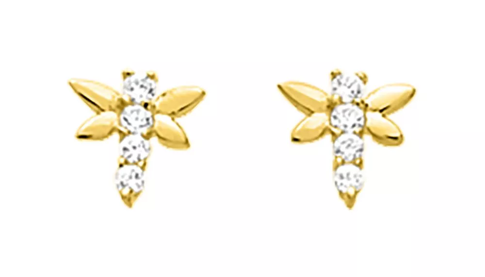 Boucles d'oreilles Clous Or Ewa Zirconium Hirondelle - Boucles d'oreilles en Or 750 18k - Bijoux en Vogue