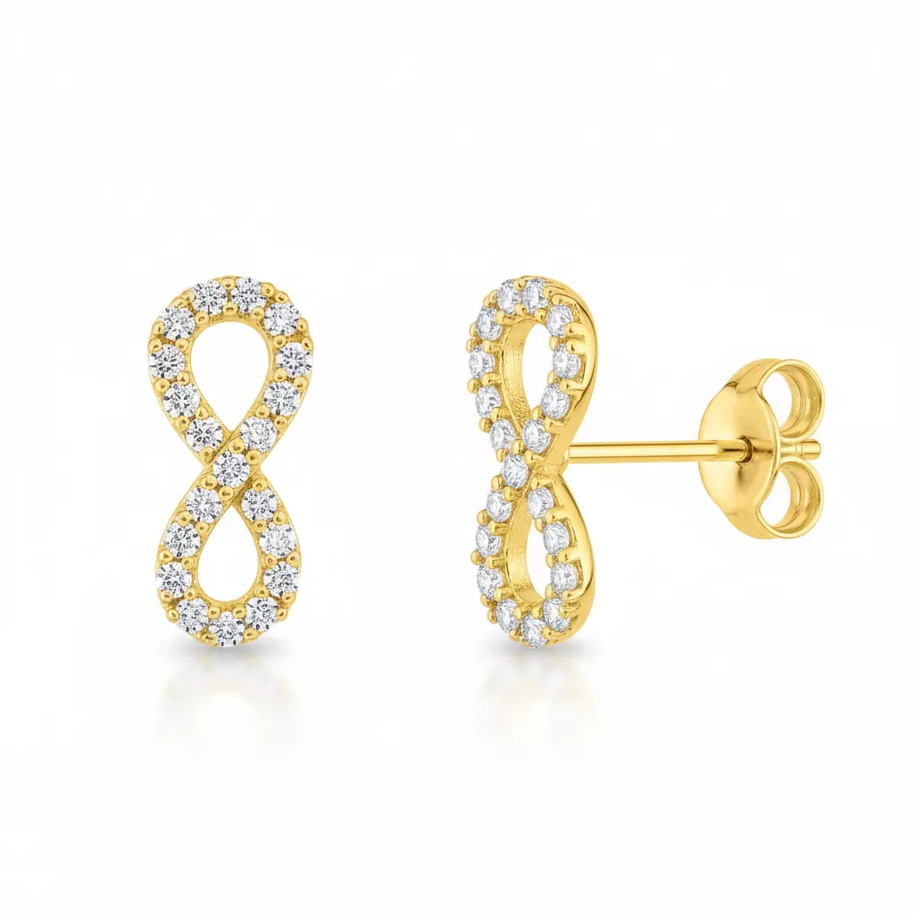 Boucles d'oreilles Clous Or Zirconium Wladyswa Infini - Boucles d'oreilles en Or 750 18k - Bijoux en Vogue