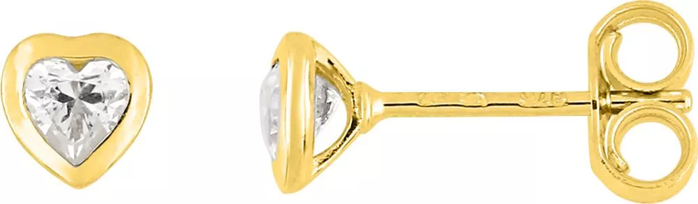 Boucles d'oreilles Clous Or Stephnaie Zirconium Coeur - Boucles d'oreilles en Or 750 18k - Bijoux en Vogue