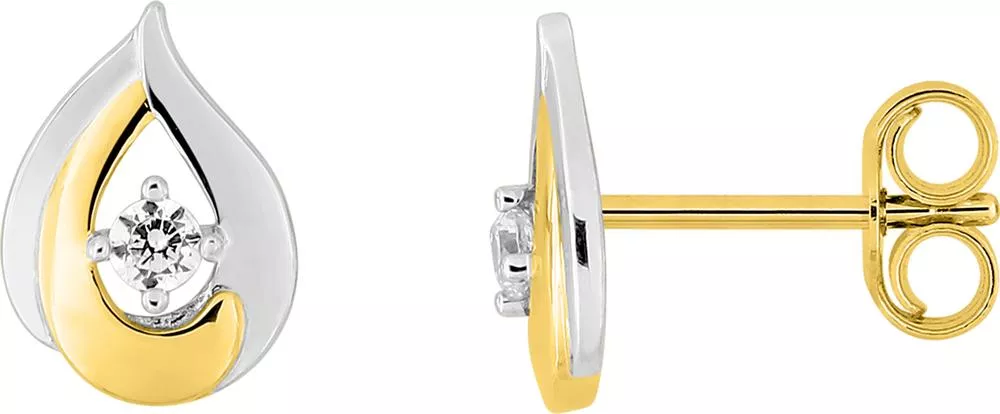 Boucles d'oreilles Clous Or Mackara Zirconium - Boucles d'oreilles en Or 750 18k - Bijoux en Vogue