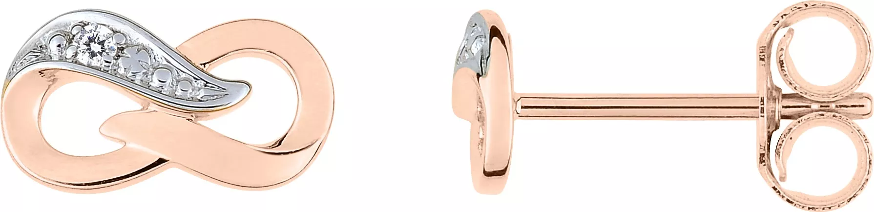 Boucles d'oreilles Clous Or Rose Fiordaline Diamant Infini - Boucles d'oreilles en Or 750 18k - Bijoux en Vogue