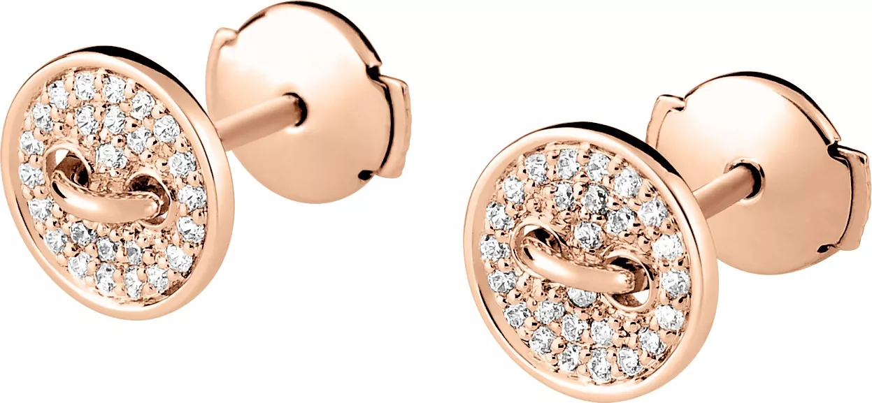 Boucles d'oreilles Clous Or Rose Harjatta Diamant - Boucles d'oreilles en Or 750 18k