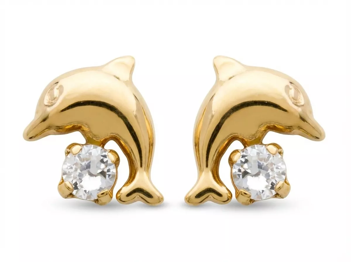 Boucles d'oreilles Clous Cyel Fille Plaqué Or Cristal Figuratif - Boucles d'oreilles en Plaqué or - Bijoux en Vogue