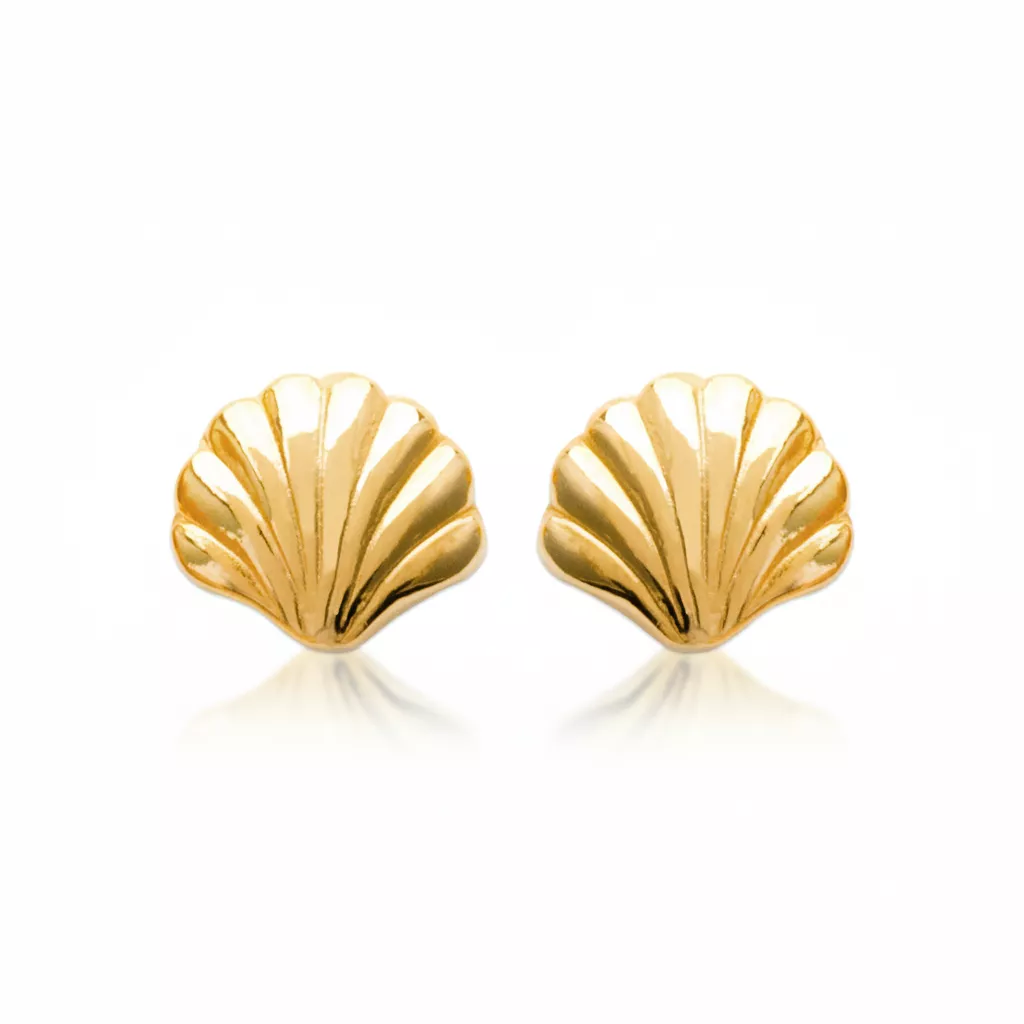 Boucles d'oreilles Clous Plaqué Or Zepherine Coquillage - Boucles d'oreilles en Plaqué or - Bijoux en Vogue