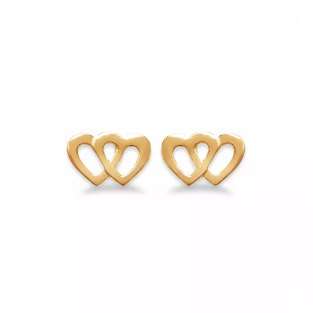 Boucles d'oreilles Clous Plaqué Or Gvozdenija Coeurs - Boucles d'oreilles en Plaqué or - Bijoux en Vogue