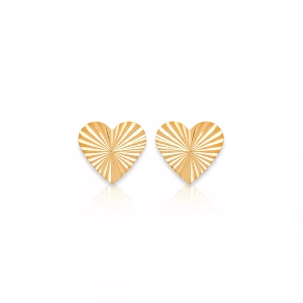 Boucles d'oreilles Clous Plaqué Or Toufaha Coeurs Texturé - Boucles d'oreilles en Plaqué or - Bijoux en Vogue