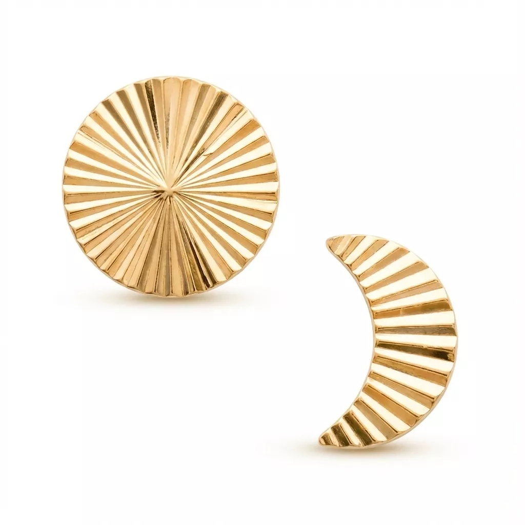 Boucles d'oreilles Clous Plaqué Or Igenie Figuratif Texturé - Boucles d'oreilles en Plaqué or - Bijoux en Vogue