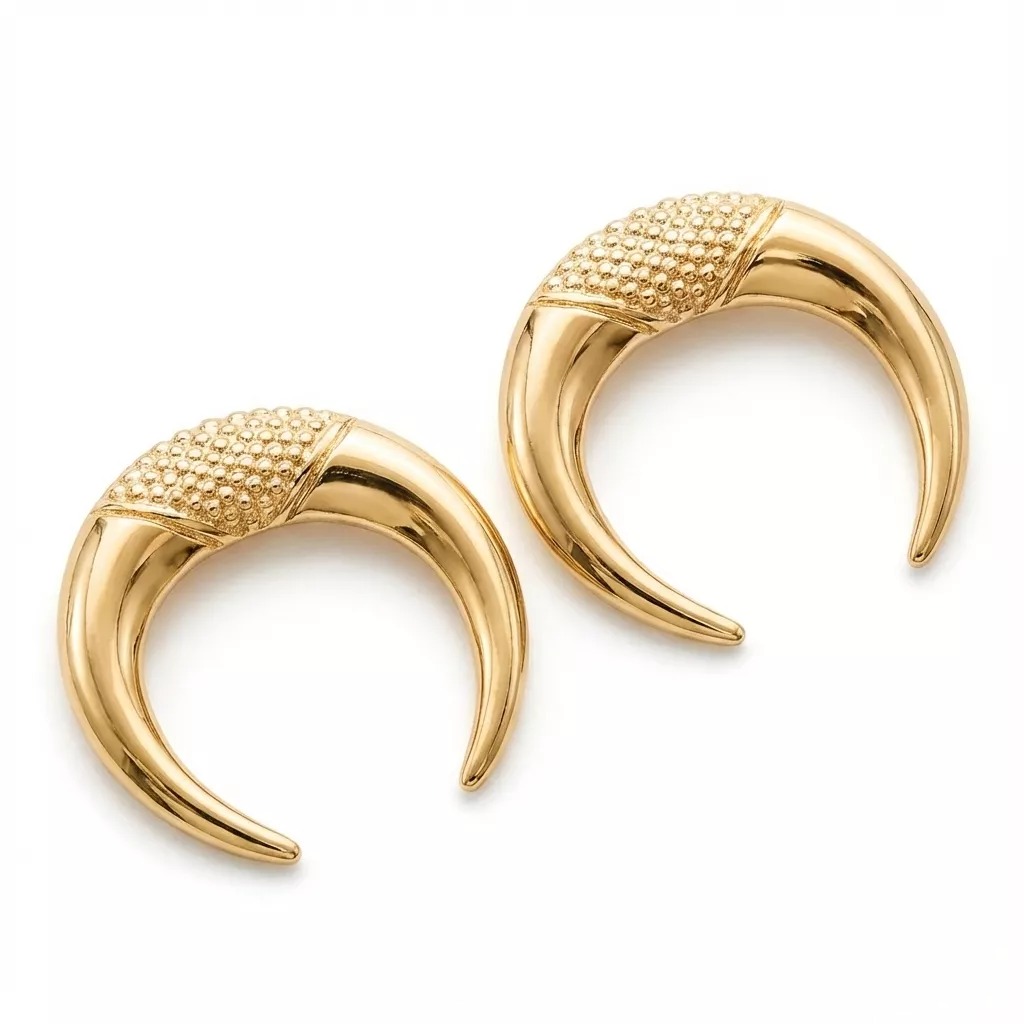 Boucles d'oreilles Clous Plaqué Or Alande Figuratif Texturé - Boucles d'oreilles en Plaqué or - Bijoux en Vogue