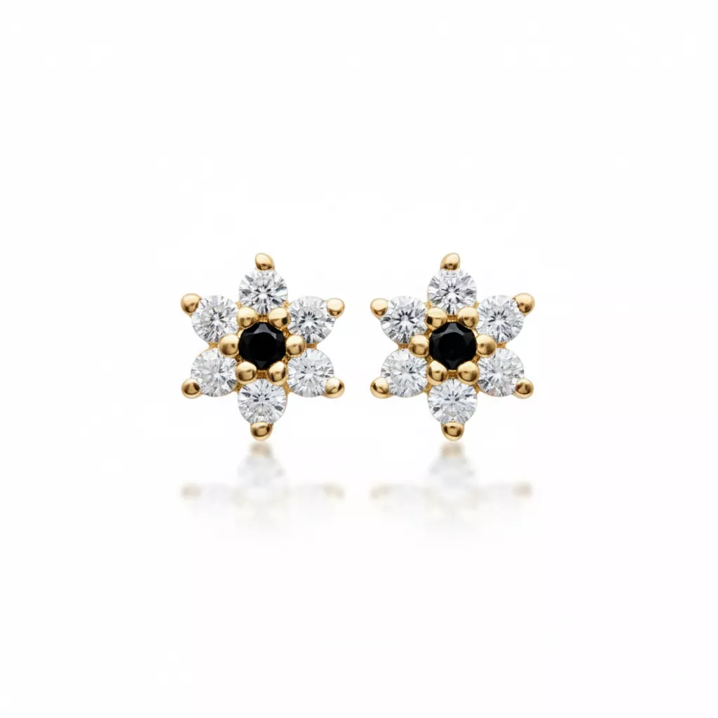 Boucles d'oreilles Clous Plaqué Or Naseema Zirconium Étoile - Boucles d'oreilles en Plaqué or - Bijoux en Vogue