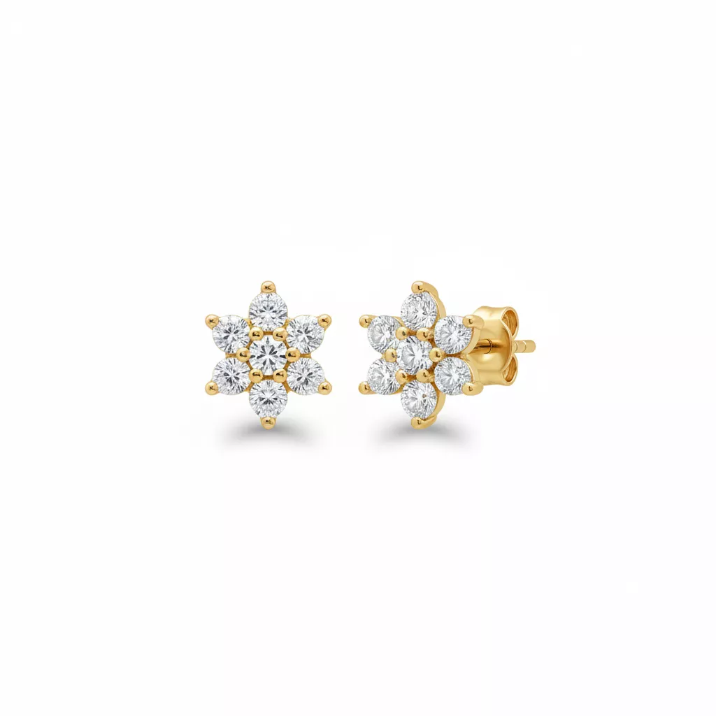 Boucles d'oreilles Clous Plaqué Or Naseema Zirconium Figuratif - Boucles d'oreilles en Plaqué or - Bijoux en Vogue