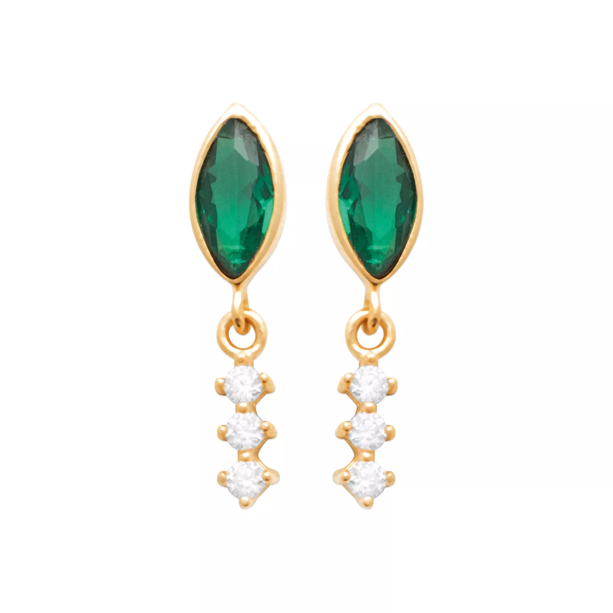 Boucles d'oreilles Clous Plaqué Or Ratha Zirconium Joaillerie Couleurs - Boucles d'oreilles en Plaqué or - Bijoux en Vogue