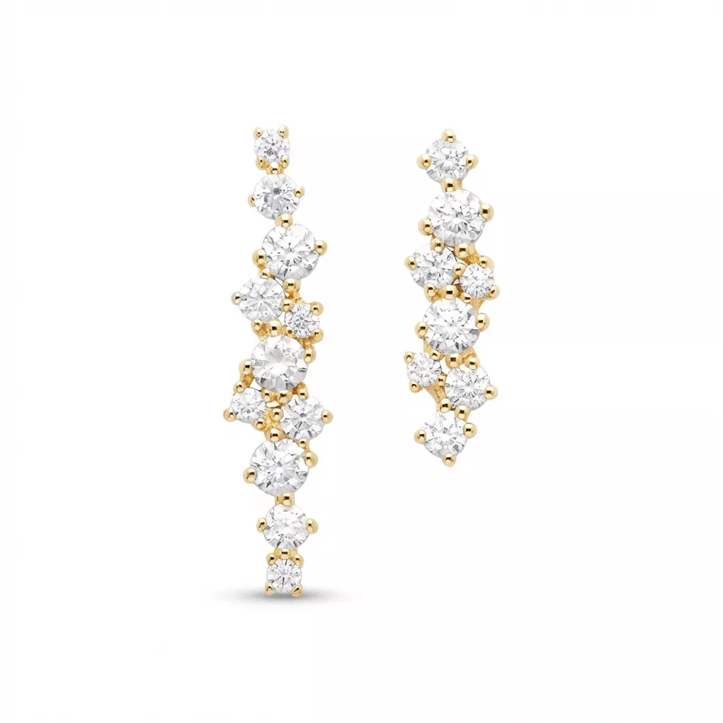 Boucles d'oreilles Clous Plaqué Or Waba Zirconium Joaillerie - Boucles d'oreilles en Plaqué or - Bijoux en Vogue