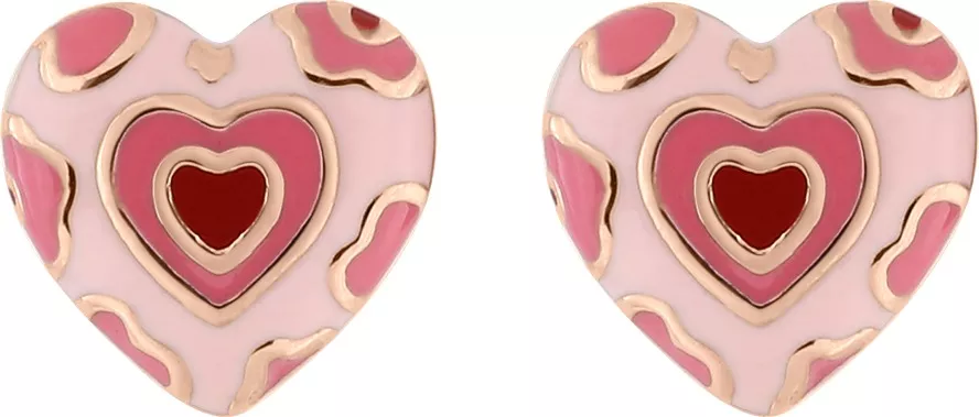 Boucles d'oreilles Clous Plaqué Or Ouezna Rose Coeur - Boucles d'oreilles en Plaqué or - Bijoux en Vogue