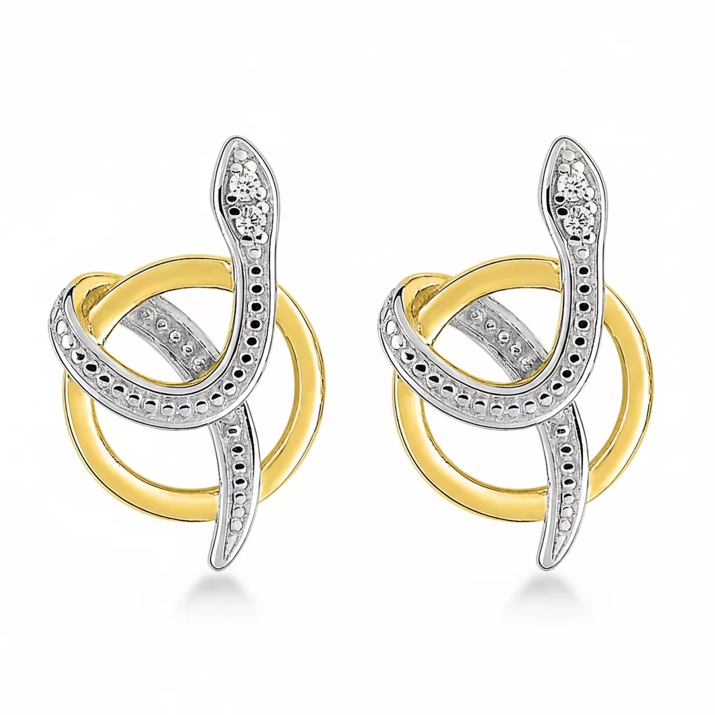 Boucles d'oreilles Clous Plaqué Or Tzonia Zirconium Serpent - Boucles d'oreilles en Plaqué or - Bijoux en Vogue