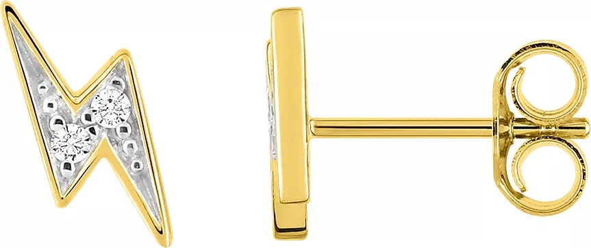 Boucles d'oreilles Clous Plaqué Or Ellise Zirconium Éclair - Boucles d'oreilles en Plaqué or - Bijoux en Vogue