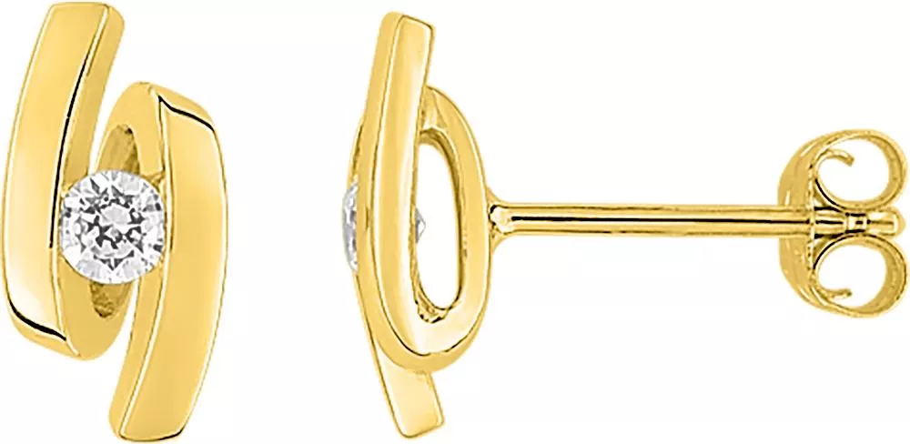 Boucles d'oreilles Clous Plaqué Or Taunia Zirconium - Boucles d'oreilles en Plaqué or