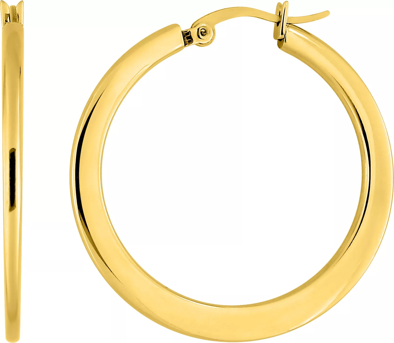 Boucles d'oreilles Créoles Acier Doré Anstine Diamètre 35mm - Boucles d'oreilles en Acier - Bijoux en Vogue