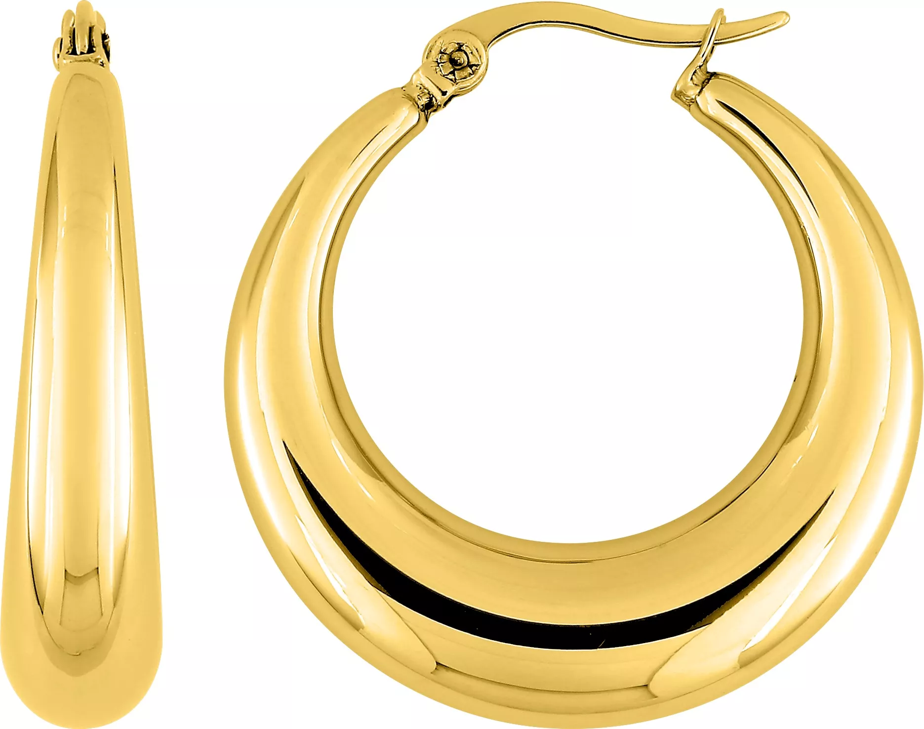 Boucles d'oreilles Créoles Acier Doré Lukala Ø 30mm - Boucles d'oreilles en Acier - Bijoux en Vogue