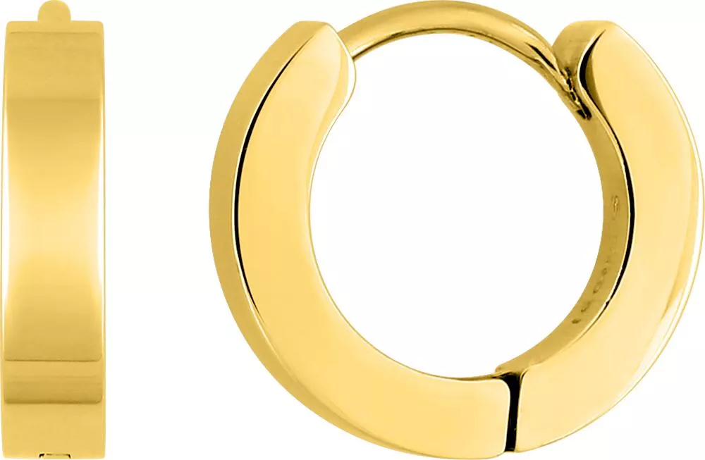 Boucles d'oreilles Créoles Acier Doré Smaragda Diamètre 14mm - Boucles d'oreilles en Acier - Bijoux en Vogue