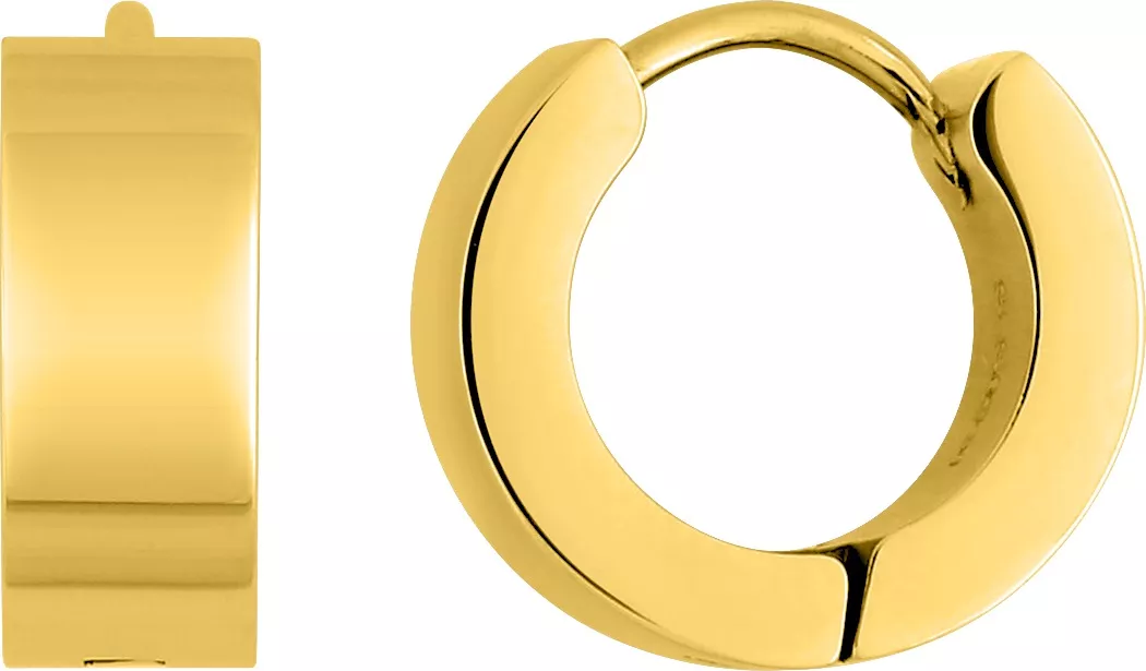 Boucles d'oreilles Créoles Acier Doré Gaisie Diamètre 14mm - Boucles d'oreilles en Acier - Bijoux en Vogue