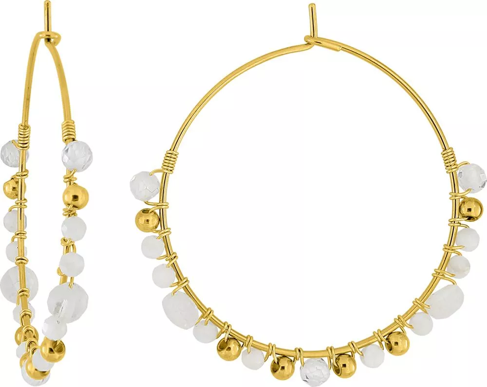 Boucles d'oreilles Créoles Acier Doré Gabette Diamètre 30mm - Boucles d'oreilles en Acier - Bijoux en Vogue