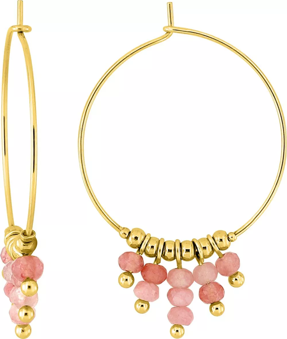 Boucles d'oreilles Créoles Acier Doré Farroudja Diamètre 25mm - Boucles d'oreilles en Acier - Bijoux en Vogue