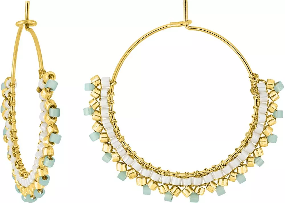 Boucles d'oreilles Créoles Acier Doré Gancheva - Boucles d'oreilles en Acier - Bijoux en Vogue