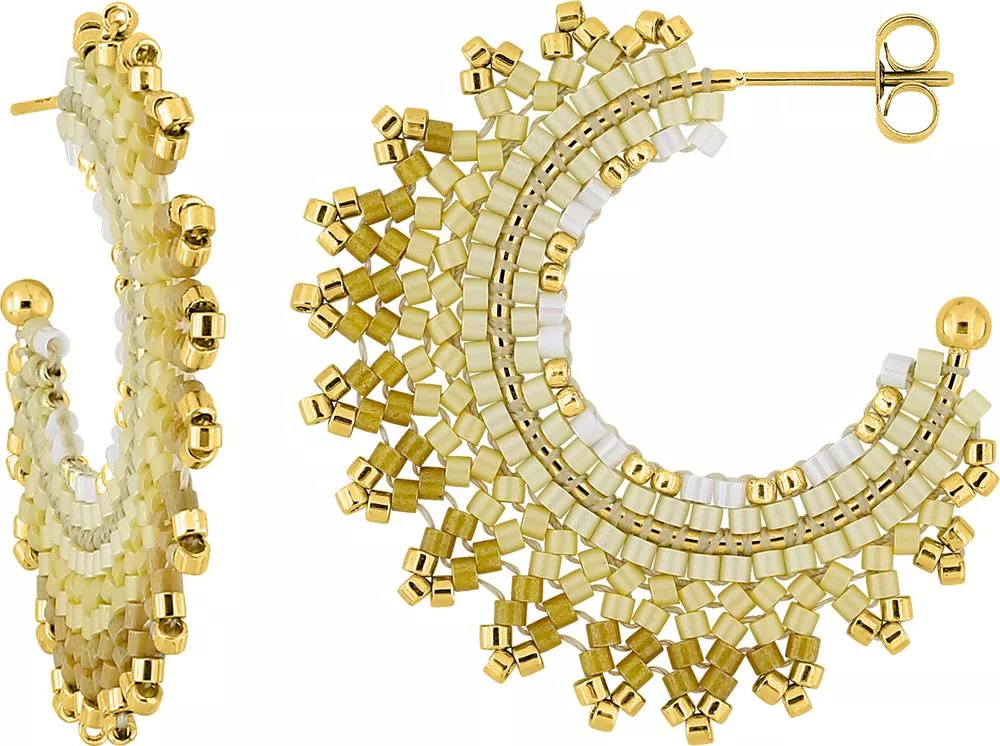 Boucles d'oreilles Créoles Acier Doré Loaga - Boucles d'oreilles en Acier - Bijoux en Vogue