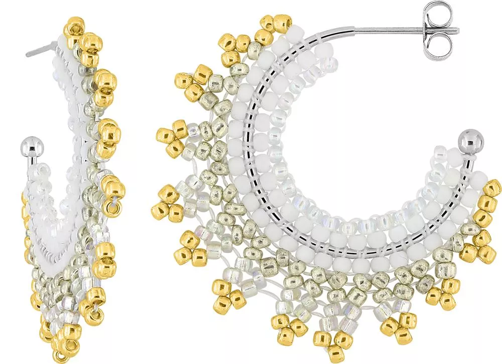 Boucles d'oreilles Créoles Acier Doré Masira - Boucles d'oreilles en Acier - Bijoux en Vogue