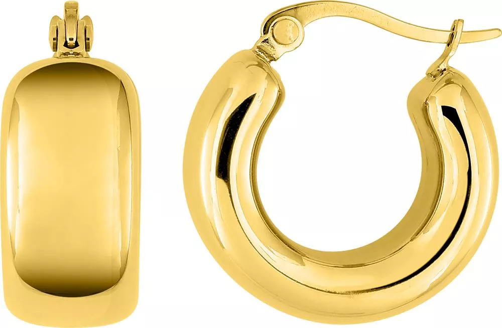 Boucles d'oreilles Créoles Acier Doré Nicolaca - Boucles d'oreilles en Acier - Bijoux en Vogue