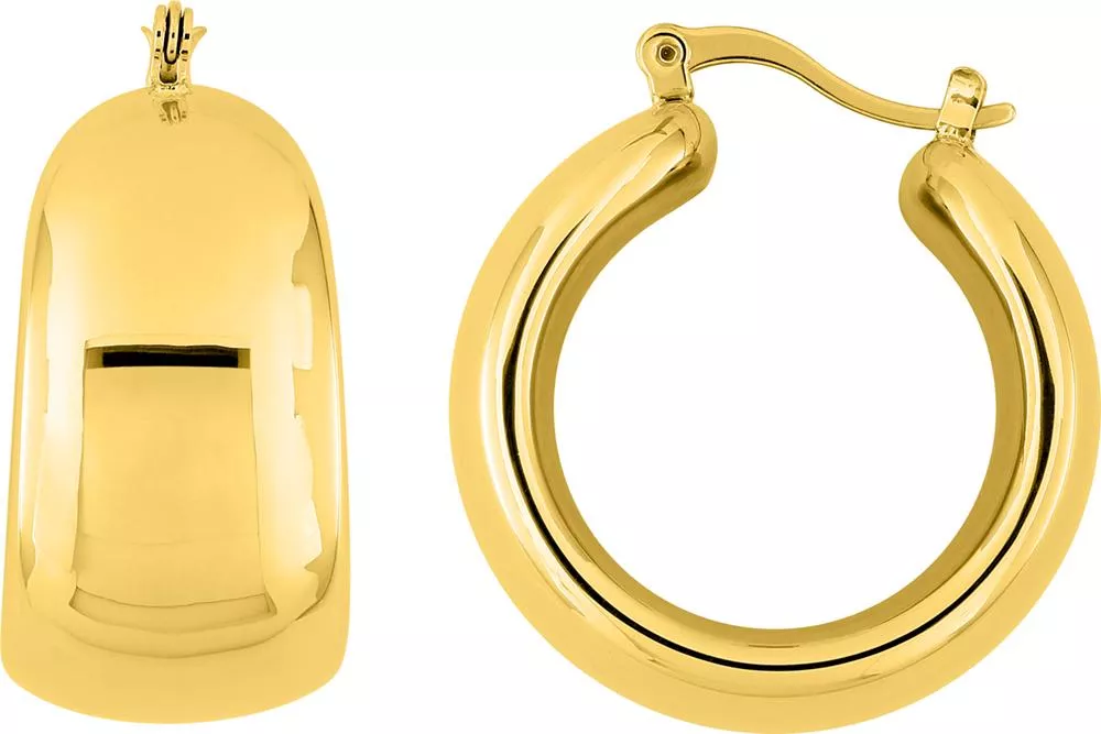 Boucles d'oreilles Créoles Acier Doré Nbaia - Boucles d'oreilles en Acier - Bijoux en Vogue