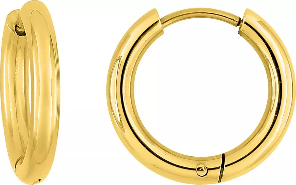 Boucles d'oreilles Créoles Acier Doré Anrifina - Boucles d'oreilles en Acier - Bijoux en Vogue