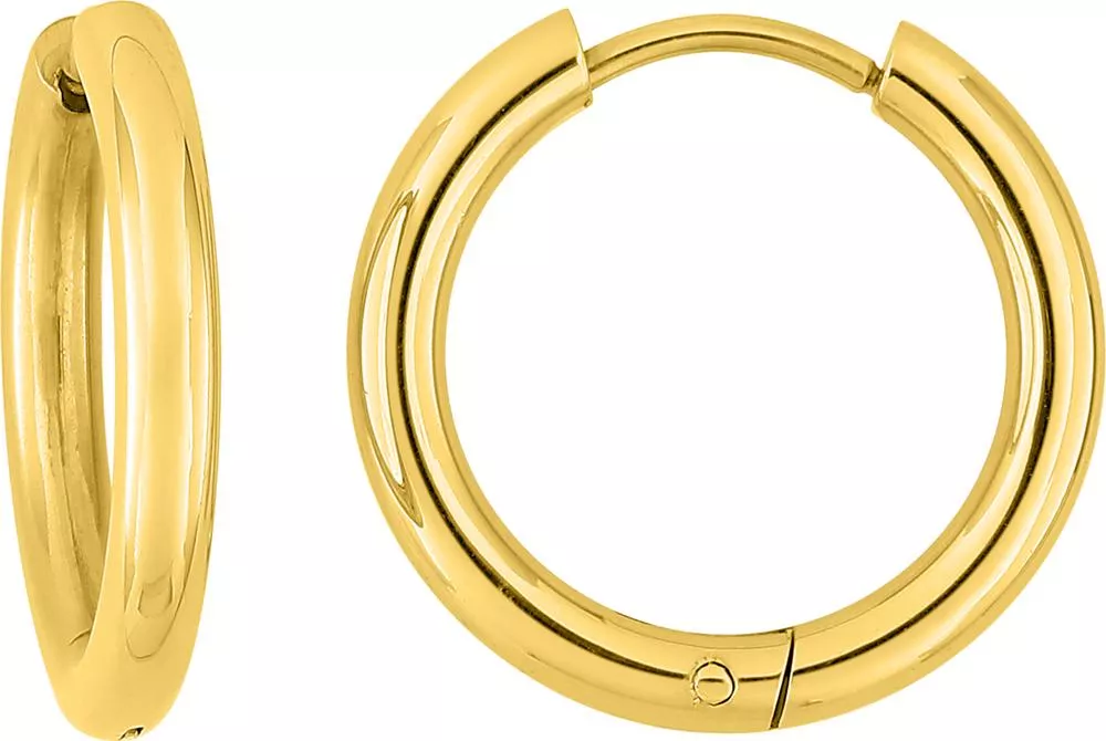 Boucles d'oreilles Créoles Acier Doré Nalima - Boucles d'oreilles en Acier - Bijoux en Vogue