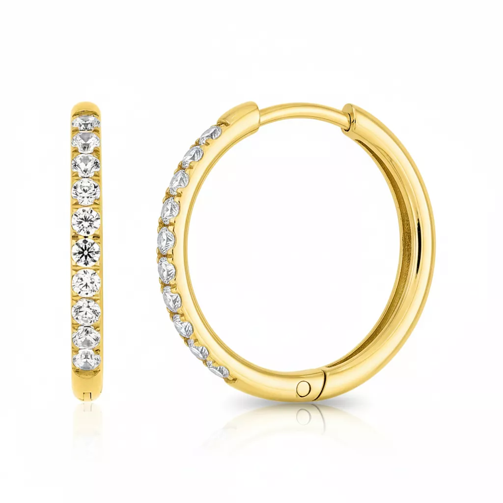 Boucles d'oreilles Créoles Acier Doré Terezie Diamètre 20mm - Boucles d'oreilles en Acier - Bijoux en Vogue