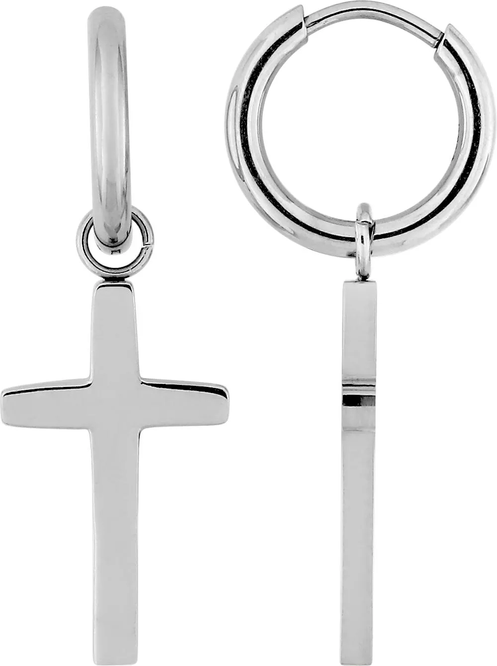 Boucles d'oreilles Créoles Acier Tête de Mort Ø 14mm - Boucles d'oreilles en Acier - Bijoux en Vogue