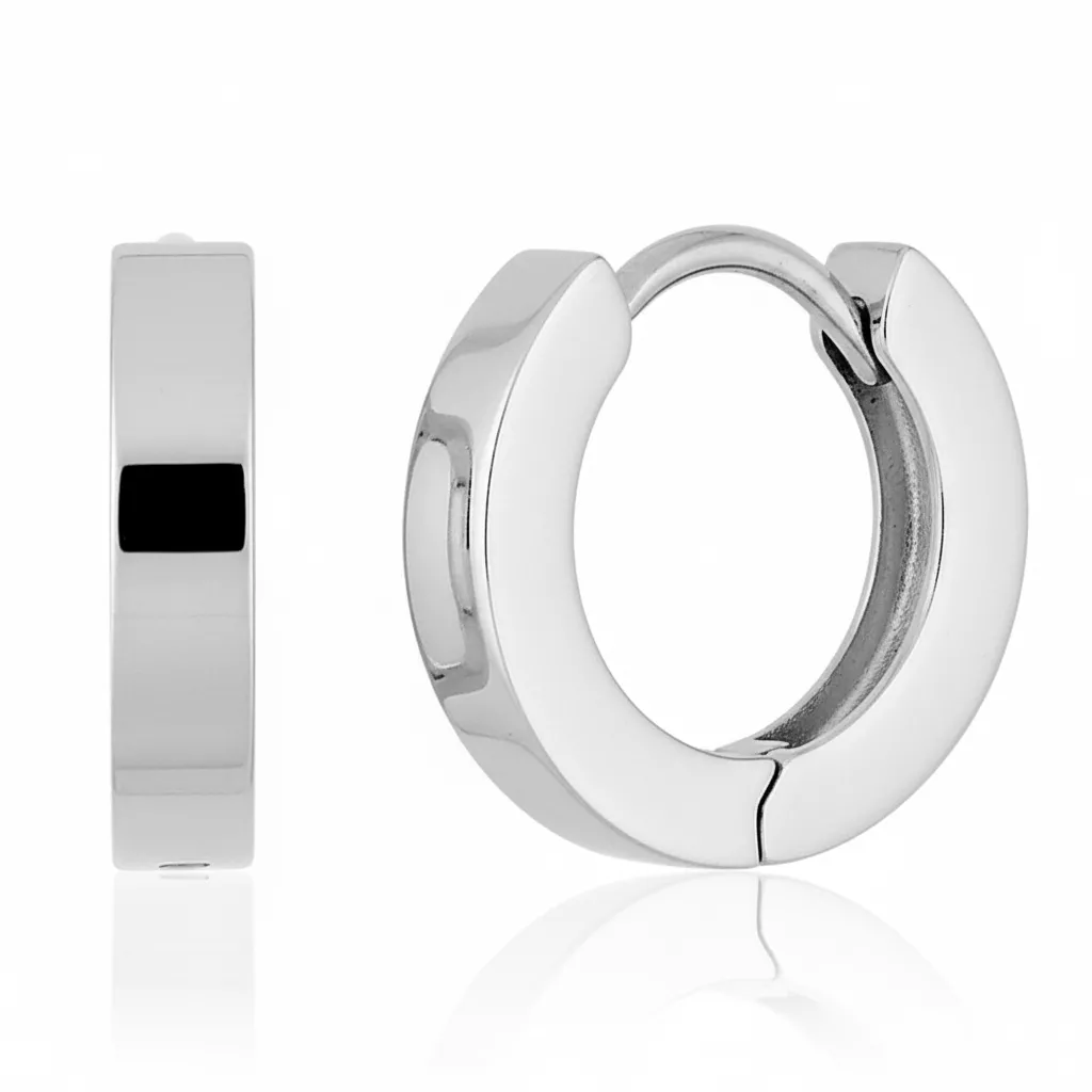 Boucles d'oreilles Créoles Homme Acier Etton Diamètre 13mm - Boucles d'oreilles en Acier - Bijoux en Vogue