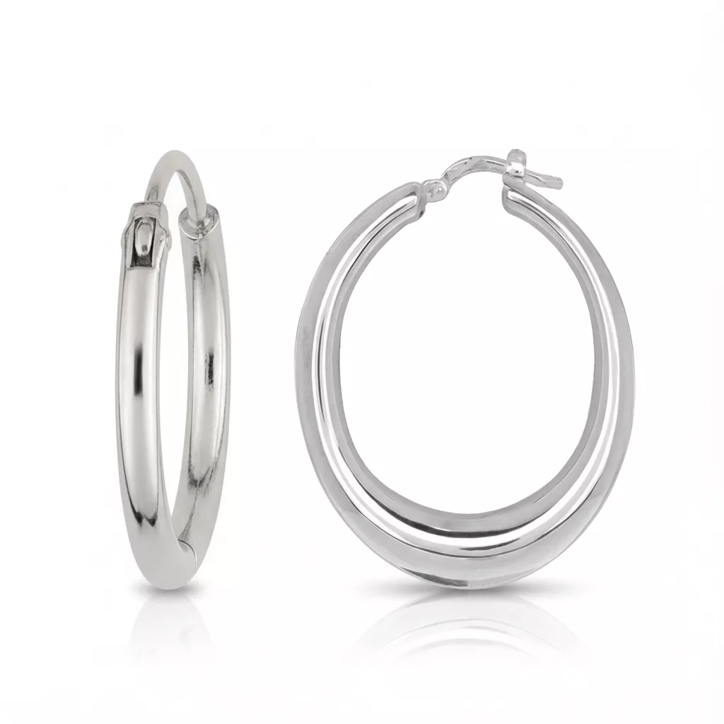 Boucles d'oreilles Créoles Argent Mmartine Ø 30mm - Boucles d'oreilles en Argent 925 - Bijoux en Vogue