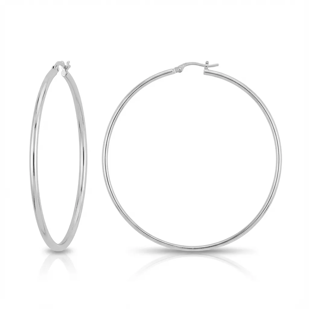 Boucles d'oreilles Créoles Argent Demonstratrice Ø 60mm - Boucles d'oreilles en Argent 925 - Bijoux en Vogue