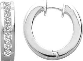 Boucles d'oreilles Créoles Argent Nouritza Zirconium Ø 16mm - Boucles d'oreilles en Argent 925 - Bijoux en Vogue