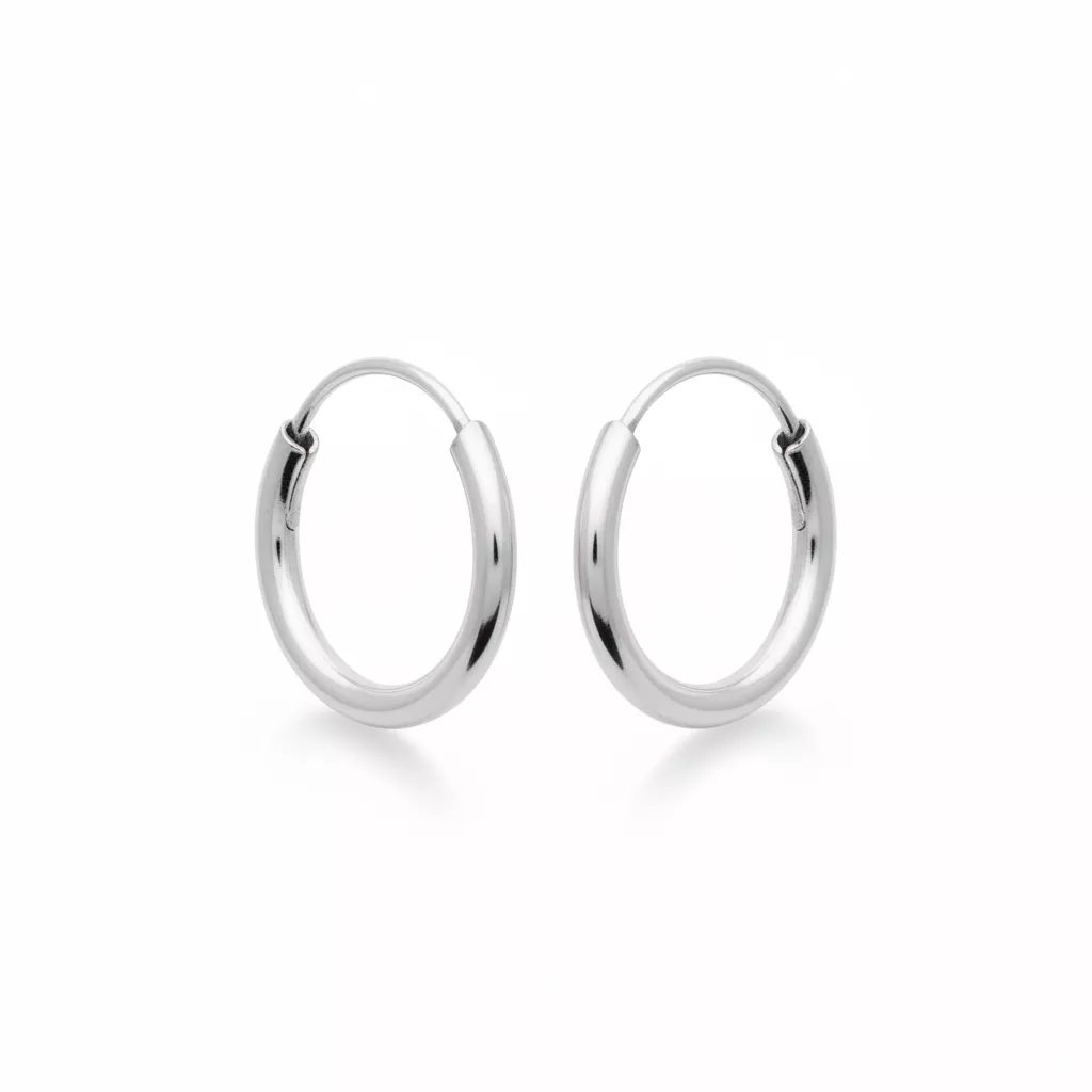 Boucles d'oreilles Créoles Argent Bitz Minimaliste - Boucles d'oreilles en Argent 925 - Bijoux en Vogue