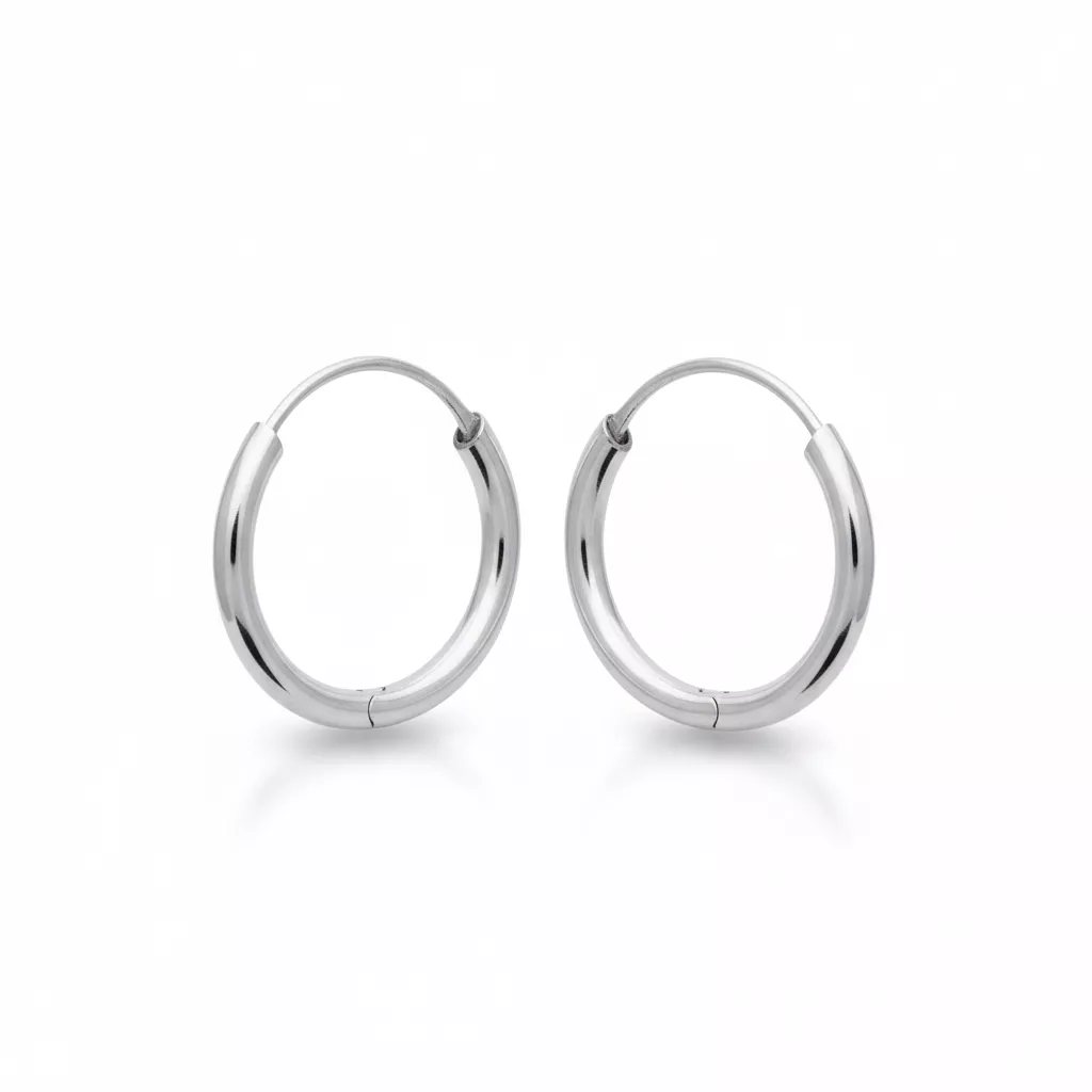 Boucles d'oreilles Créoles Argent Arvand Minimaliste - Boucles d'oreilles en Argent 925 - Bijoux en Vogue
