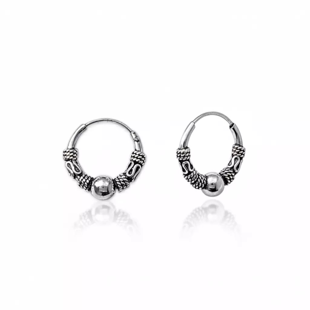 Boucles d'oreilles Créoles Argent Brillet Texturé - Boucles d'oreilles en Argent 925 - Bijoux en Vogue