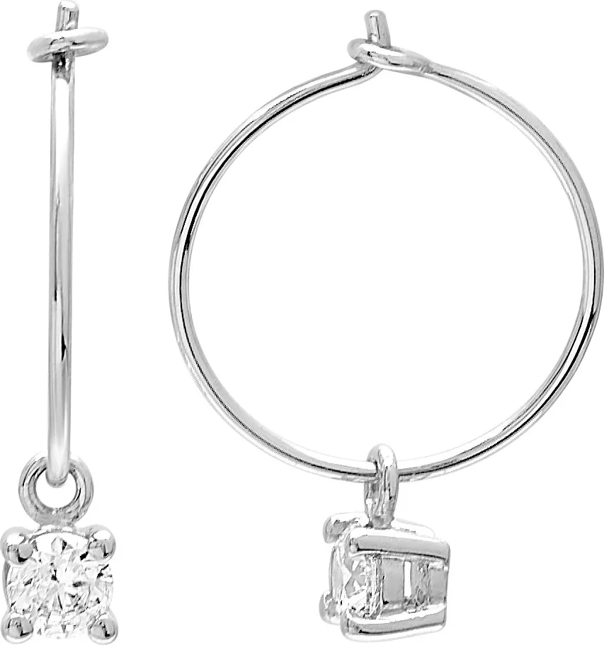 Boucles d'oreilles Créoles Argent Fiorrella Diamètre 15mm Zirconium - Boucles d'oreilles