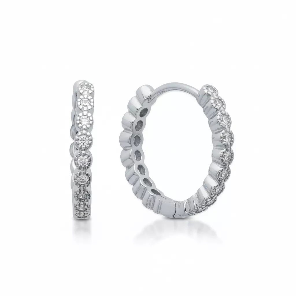 Boucles d'oreilles Créoles Argent Nazara Zirconium - Boucles d'oreilles en Argent 925