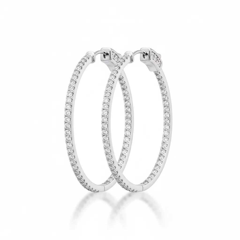 Boucles d'oreilles Créoles Argent Vianela Zirconium - Boucles d'oreilles en Argent 925 - Bijoux en Vogue
