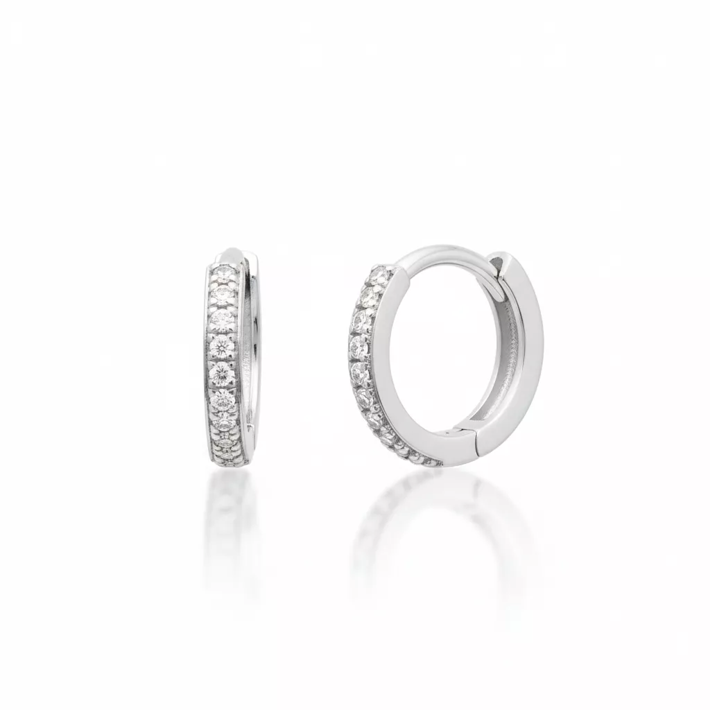 Boucles d'oreilles Créoles Argent Lizamara Zirconium - Boucles d'oreilles en Argent 925 - Bijoux en Vogue