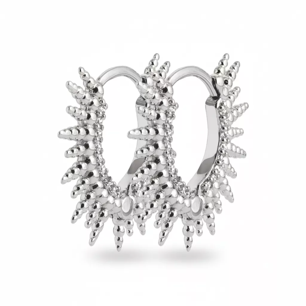 Boucles d'oreilles Créoles Argent Swanha Zirconium Figuratif - Boucles d'oreilles en Argent 925 - Bijoux en Vogue